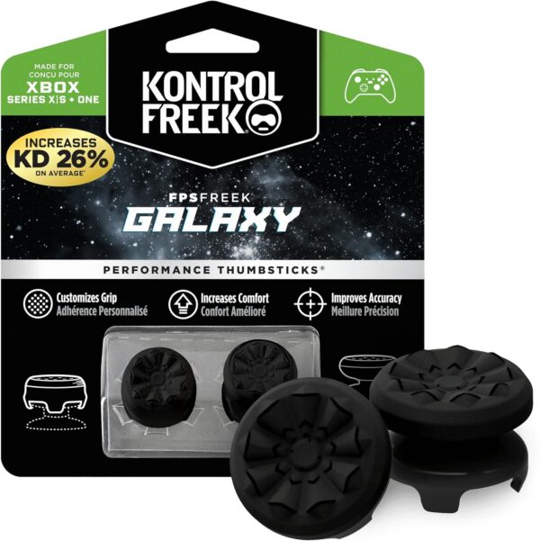 Galaxy Black for Xbox One and Xbox Series X Controller | 2 Performance Thumbsticks | 1 High-Rise, 1 Mid-Rise | Black (Limited Edition)