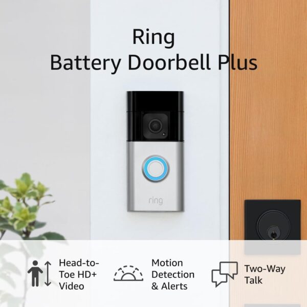 Doorbell Plus | Head-to-Toe HD+ Video, motion detection & alerts, and Two-Way Talk (2023 release)