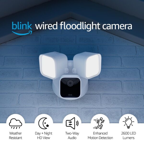 Wired Floodlight Camera – Smart security camera, 2600 lumens, HD live view, enhanced motion detection, built-in siren, Works with Alexa - Image 2