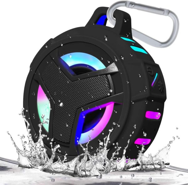 BODA Bluetooth Shower Speaker, Portable Bluetooth Speakers, IP67 Waterproof Wireless Speaker with LED Light, Floating