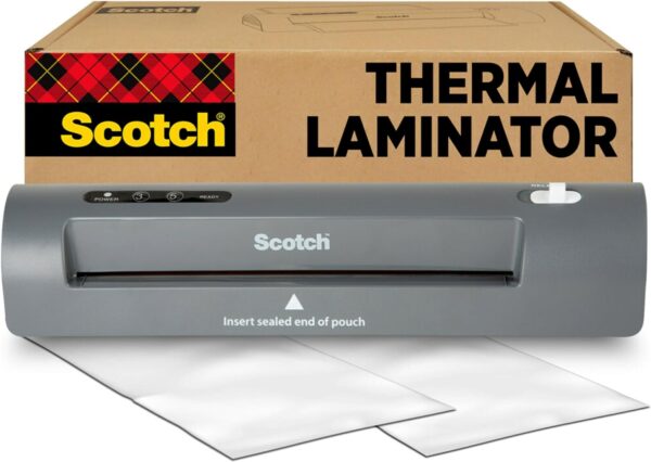 Scotch TL901X Thermal Laminator, 1 Laminating Machine, Gray, Laminate Recipe Cards, Photos and Documents, For Home, Office or School Supplies, 9 in.