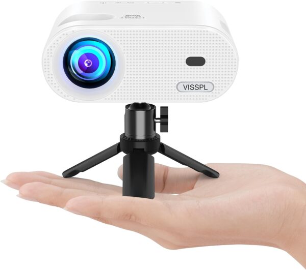 Video Projector, Portable Outdoor Projector with Tripod, Kids Gift, Home Theater Movie Phone Projector Compatible with Android/iOS/Windows/TV Stick/HDMI/USB