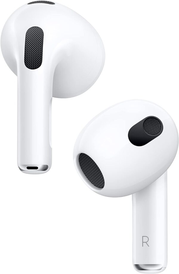 Apple AirPods (3rd Generation) Wireless Ear Buds, Bluetooth Headphones, Personalized Spatial Audio, Sweat and Water Resistant, Lightning Charging Case Included, Up to 30 Hours of Battery Life - Image 2