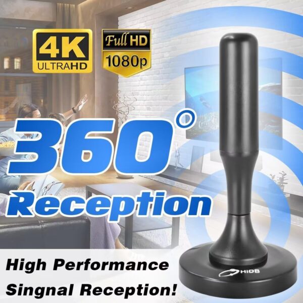 TV Antenna for Smart TV Indoor, Strong Magnetic Base Indoor TV Antenna for Easy Installation, Long Range Reception HD Antenna for TV Indoor 4k 1080P Channels-10ft Long Cables - Image 3