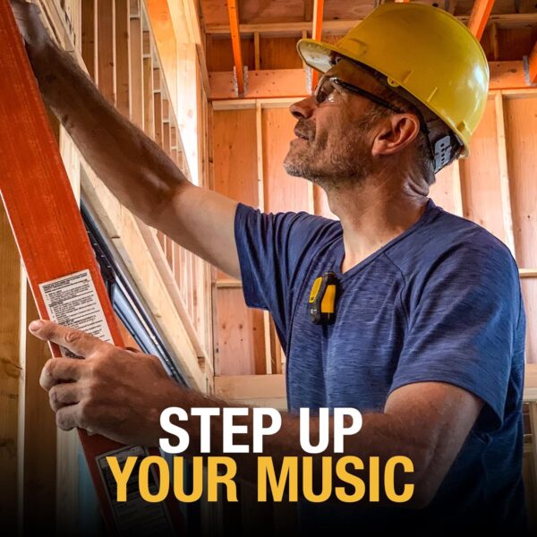 DEWALT Wearable Bluetooth Speaker — Magnetic Clip-On Wireless Jobsite Pro Water-Resistant Portable Speaker - Image 3