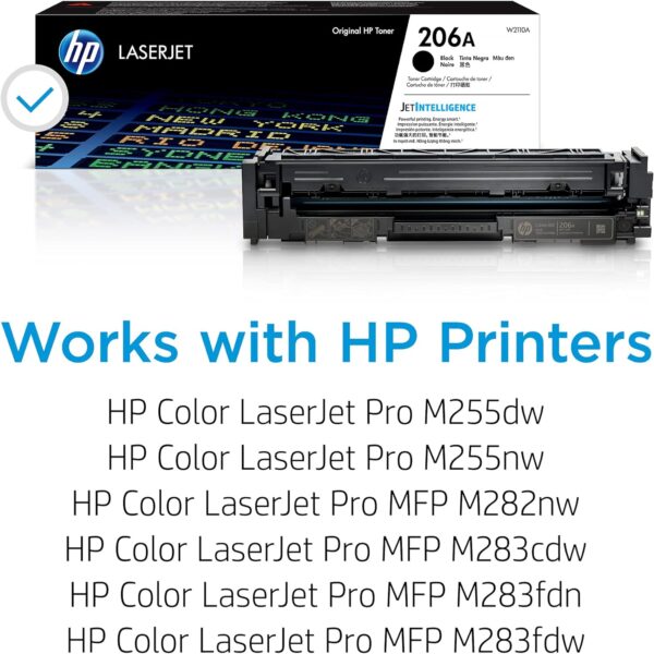 206A Black Toner Cartridge | Works with HP Color LaserJet Pro M255, HP Color LaserJet Pro MFP M282, M283 Series | W2110A - Image 3