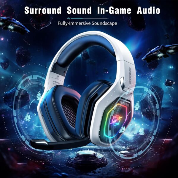 2.4GHz Wireless Gaming Headset for PC, PS5, PS4 - Lossless Audio USB & Type-C Ultra Stable Gaming Headphones with Flip Microphone, 30-Hr Battery Gamer Headset for Switch, Laptop, Mobile, Mac - Image 3