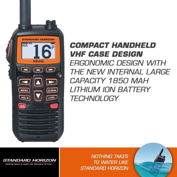 HX210 Handheld VHF Radio,black - Image 3