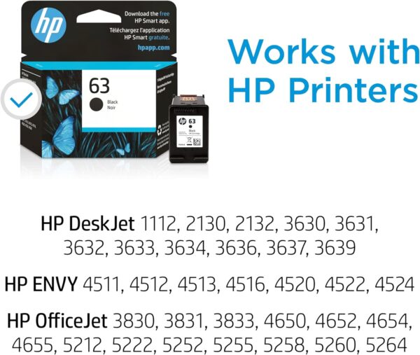 Black Ink Cartridge | Works with HP DeskJet 1112, 2130, 3630 Series; HP ENVY 4510, 4520 Series; HP OfficeJet 3830, 4650, 5200 Series | Eligible for Instant Ink - Image 3