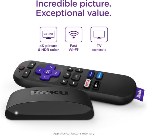 Streaming Device 4K/HDR, Roku Voice Remote, Free & Live TV - Image 3