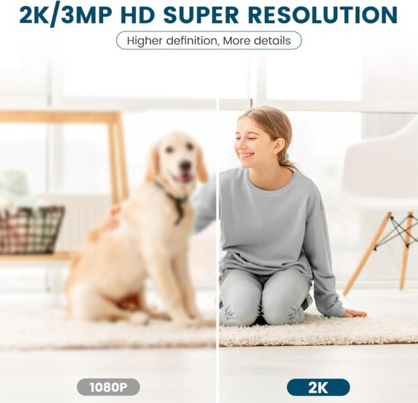 Home Security Camera for Pets/Dog with Phone App, Baby Camera with Motion Detection, 2.4G WiFi Camera with Night Vision & 2-Way Audio, Works with Alexa - Image 4