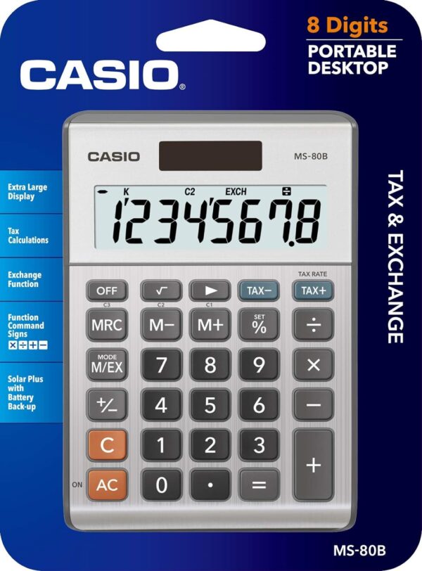 Casio MS-80B Standard Function Desktop Calculator,Black 147D×103W×28.8H mm - Image 4