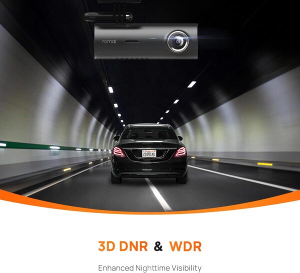 70mai Dash Cam M300, 1296P QHD, Built in WiFi Smart Dash Camera for Cars, 140° Wide-Angle FOV, WDR, Night Vision, iOS/Android Mobile App - Image 4