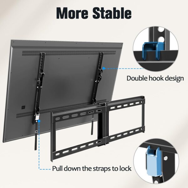 Dream UL Listed TV Mount for Most 37-75 Inch TV, Universal Tilt TV Wall Mount Fit 16", 18", 24" Stud with Loading Capacity 132lbs, Max Vesa 600 x 400mm, Low Profile Flat Wall Mount Bracket - Image 4