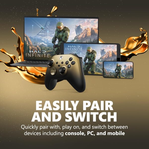 Special Edition Wireless Gaming Controller – Gold Shadow – Xbox Series X|S, Xbox One, Windows PC, Android, and iOS - Image 5