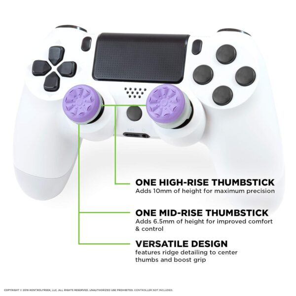 Galaxy Purple for PlayStation 4 (PS4) and PlayStation 5 (PS5) | Performance Thumbsticks | 1 High-Rise, 1 Mid-Rise | Purple - Image 5