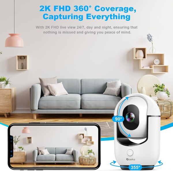 WiFi Indoor Camera for Home Security with AI Motion Detection, Baby/Pet Camera with Phone App, Color Night Vision