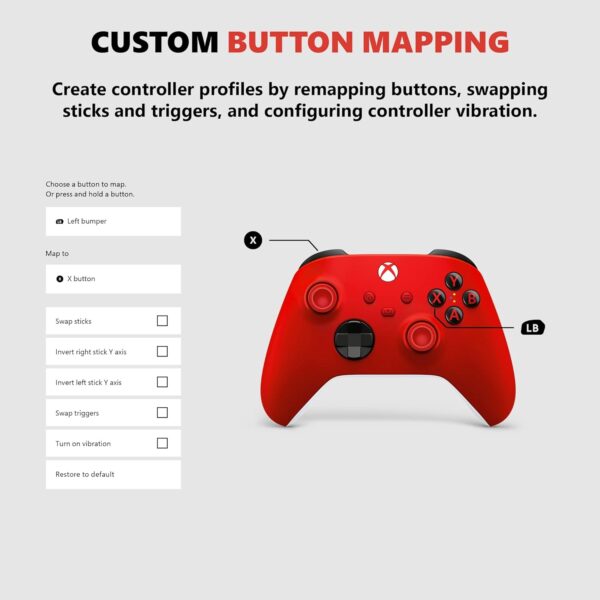 Core Wireless Gaming Controller – Pulse Red – Xbox Series X|S, Xbox One, Windows PC, Android, and iOS - Image 5