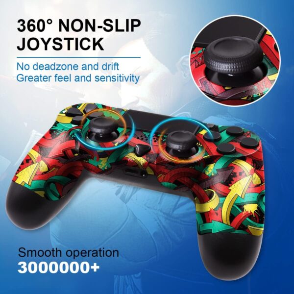 PS4 Controller Wireless, with USB Cable/1000mAh Battery/Dual Vibration/6-Axis Motion Control/3.5mm Audio Jack/Multi Touch Pad/Share Button, PS4 Controller Compatible with PS4/Slim/Pro/PC - Image 5