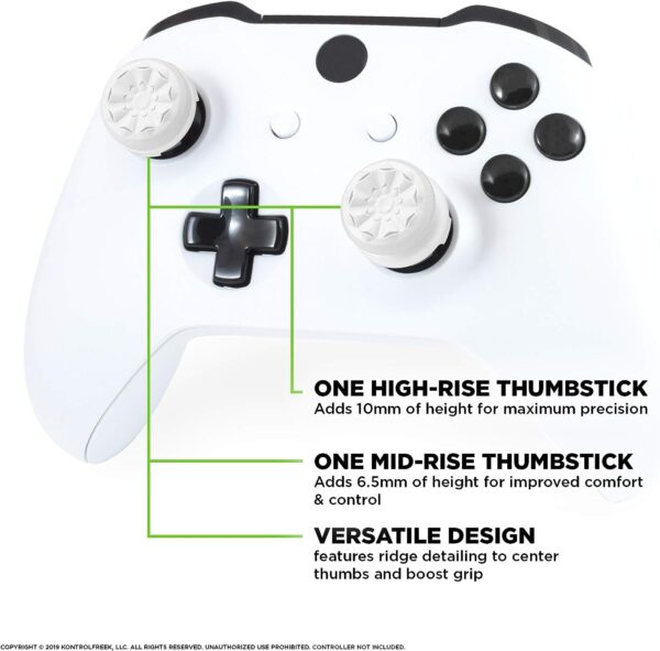 FPS Freek Galaxy White for Xbox One and Xbox Series X Controller | Performance Thumbsticks | 1 High-Rise, 1 Mid-Rise | White - Image 5