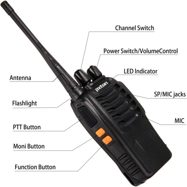 Walkie Talkies Long Range for Adults with Earpieces,16 Channel Walky Talky Rechargeable Handheld Two Way Radios with Flashlight Li-ion Battery and Charger - Image 5