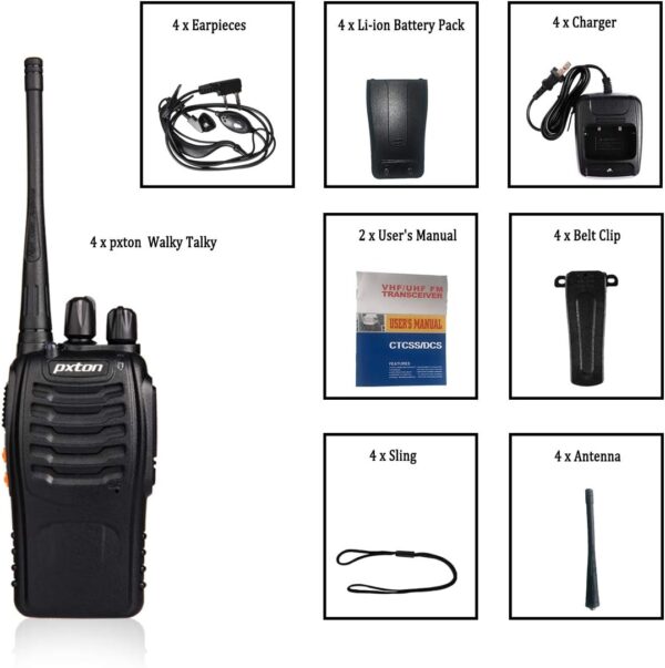 Walkie Talkies Long Range for Adults with Earpieces,16 Channel Walky Talky Rechargeable Handheld Two Way Radios with Flashlight Li-ion Battery and Charger - Image 6