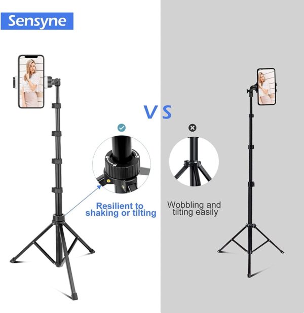 Phone Tripod & Selfie Stick, Extendable Cell Phone Tripod Stand with Wireless Remote and Phone Holder, Compatible with iPhone Android Phone, Camera