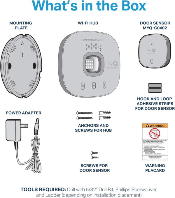 Smart Garage Control - Wireless Garage Hub and Sensor with Wifi & Bluetooth - Smartphone Controlled, myQ-G0401-ES, White - Image 7