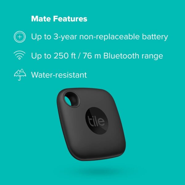 Bluetooth Tracker, Keys Finder and Item Locator for Keys, Bags and More; Up to 250 ft. Range. Water-Resistant. Phone Finder. iOS and Android Compatible.