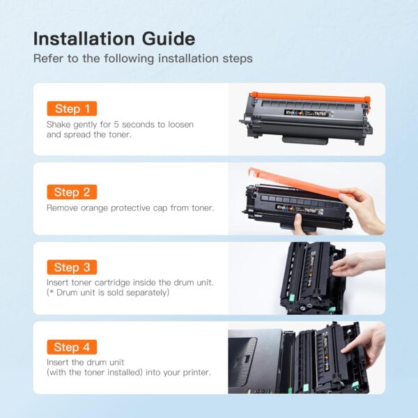 E-Z Ink (TM Compatible TN760 Toner Cartridges Replacement for Brother TN-760 TN730 TN-730 to Use with HL-L2350DW HL-L2395DW HL-L2390DW HL-L2370DW MFC-L2750DW MFC-L2710DW DCP-L2550DW (Black, 4 Pack) - Image 7